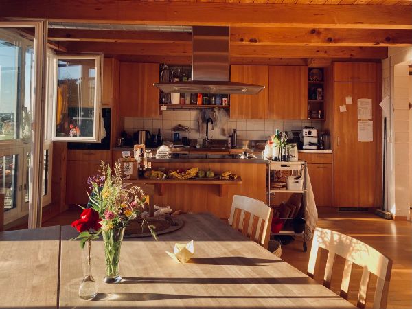 Küche und Esszimmer, direkter zugang zur Terrasse 