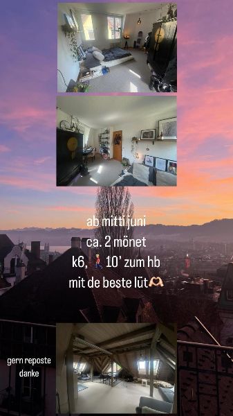 15.6.2025 ca. 2 Monate (evt länger) 1100 zurich-stadt