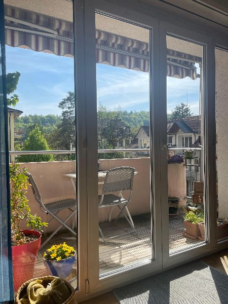 Aussicht vom Wohnzimmer/Balkon