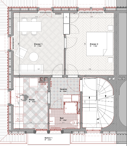 Mein Zimmer und die Wohnung (3. OG)