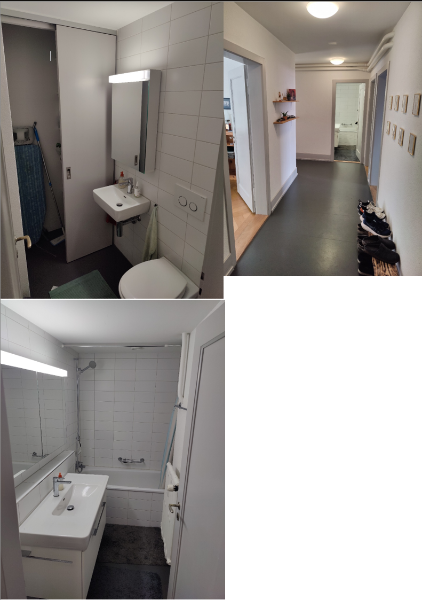 Das ist WC und Bad, sowie Flur